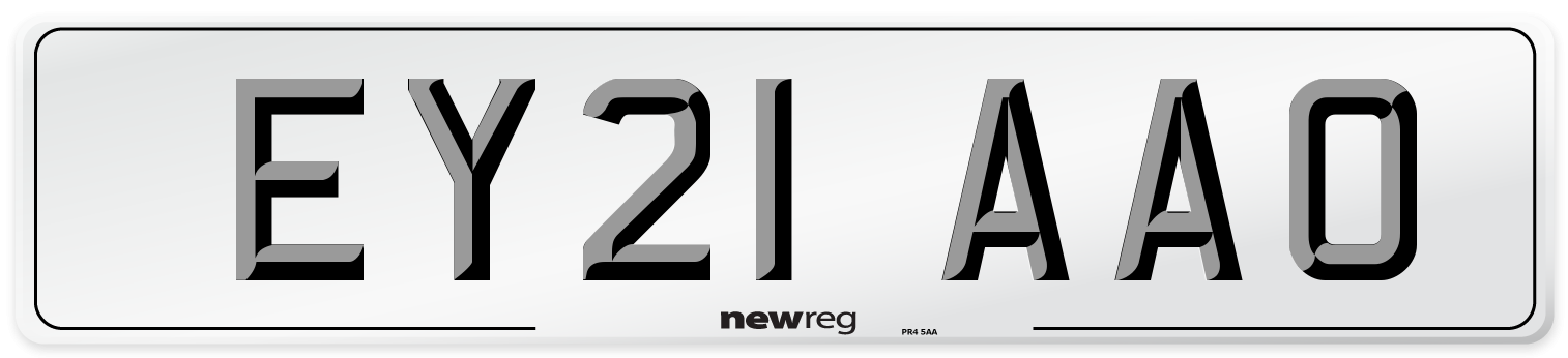 EY21 AAO Number Plate from New Reg